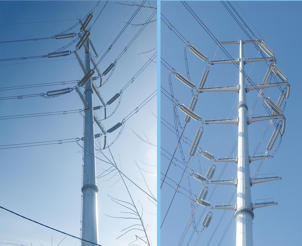 Power steel pipe poles up to 220 kV